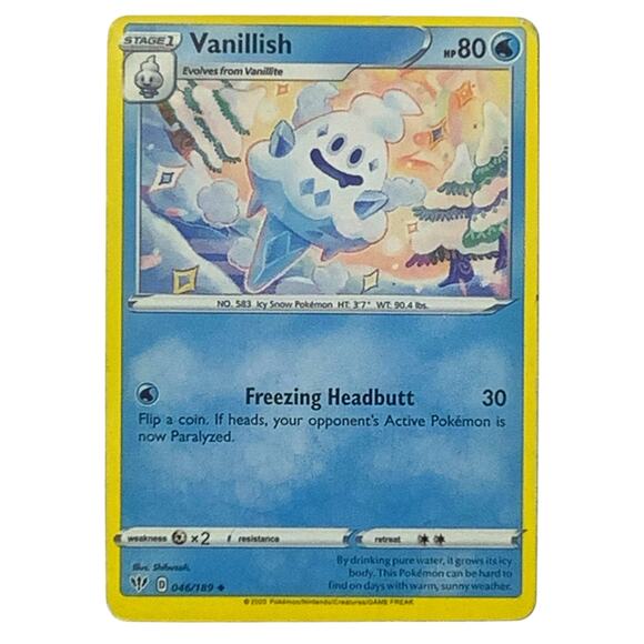 Vanillish 046/189 - Darkness Ablaze Pokemon Card - Illus. Shibuzoh, EUC 2020 - Picture 1 of 3